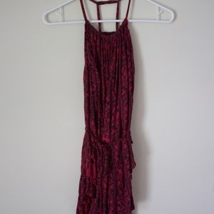 Free People Layered Tank w/ waist tie & ladderback